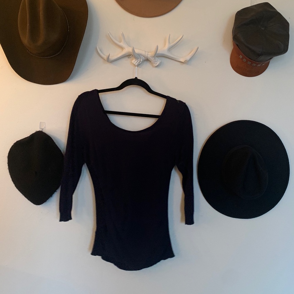 Navy blue reversible blouse